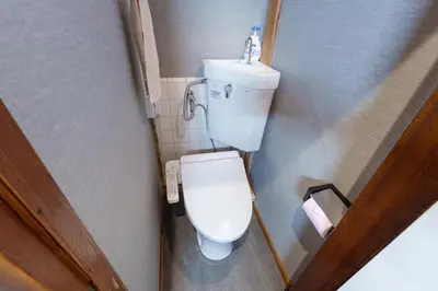 a small bathroom with a toilet and a sink at Y's INN 押上 115T in Tokyo