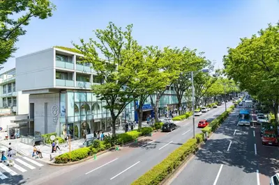 a busy city street with cars parked on the road at Y's INN Tsutusji 014T in Tokyo
