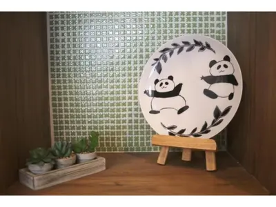 a mirror with two pandas on it in a room at MIYAVI hotel - Vacation STAY 75522v in Tokyo