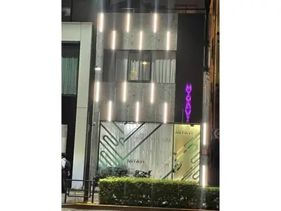 a building with lights on the side of it at MIYAVI hotel - Vacation STAY 75522v in Tokyo