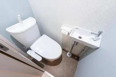 a bathroom with a white toilet and a sink at Y's INN アネックス 012T in Tokyo