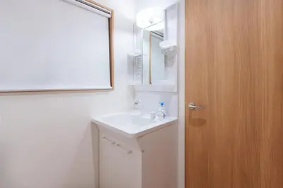 a bathroom with a sink and a mirror at Y's INN Ikefukuro 109T in Tokyo