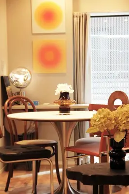 a dining room with a table and chairs and a window at XQC398 7 mins walk to Asakusa Temple, new house, fully equipped in Tokyo