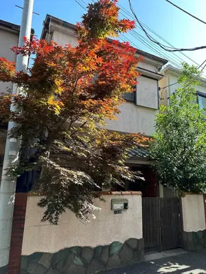 a tree in front of a house at \u697d\u9038\u30b0\u30eb\u30fc\u30d7 \u9ad8\u7530\u99ac\u5834 114t in Tokyo