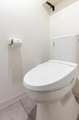 a white toilet in a bathroom with a roll of toilet paper at jtr\u6d45\u8349\u6a4b401 in Tokyo