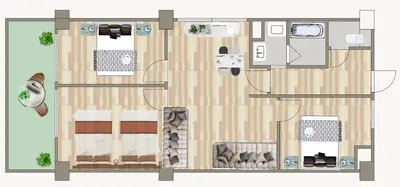 a floor plan of a room with at Stunning luxury APT with balcony in Tokyo Shinjuku Kabukicho in Tokyo