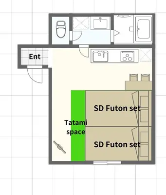 a floor plan of a tiny house with the floor sections at jtr\u6d45\u8349\u6a4b501 in Tokyo