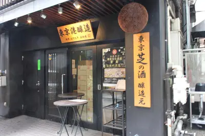 a restaurant with asian writing on the side of a building at \u30cb\u30e5\u30fc\u30ac\u30a4\u30a2 \u30ea\u30eb\u30fc\u30e0\u829d No27 - \u6771\u4eac\u30bf\u30ef\u30fc,\u829d\u516c\u5712\u3082\u5f92\u6b69\u570f\u5185 - \u7fbd\u7530\u76f4\u901a - \u5c71\u624b\u7dda\u5229\u7528 in Tokyo