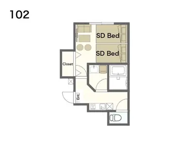 a floor plan at ksf\u4e0a\u6c60\u888b3\u4e01\u76ee102 in Tokyo