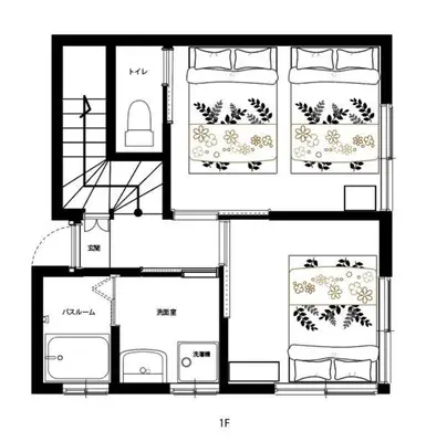 a black and white floor plan of a house at Y's INN 池袋西 029T in Tokyo