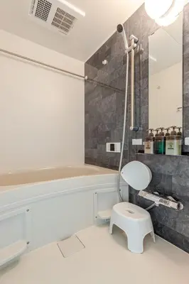 a bathroom with a shower and a toilet and a tub at ksf\u4e0a\u6c60\u888b3\u4e01\u76ee301 in Tokyo