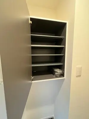 a refrigerator with its empty shelves in a room at ksf\u4e0a\u6c60\u888b3\u4e01\u76ee301 in Tokyo