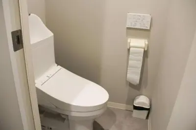 a bathroom with a white toilet in a room at Sensoji 2ppl Apt in Tokyo