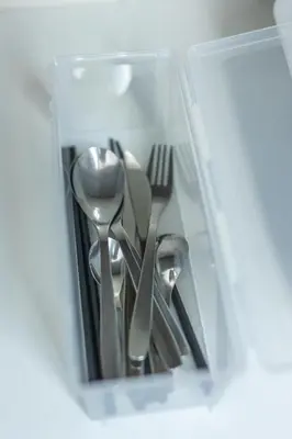 a box filled with silver utensils at Marvelous Higashikanda - Vacation STAY 86893v in Tokyo