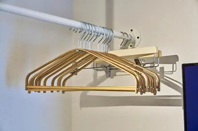 a metal towel rack in a bathroom at IZURU Shiba Hamamatsucho 3F in Tokyo