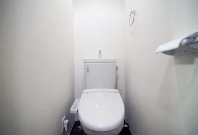 a bathroom with a white toilet in a stall at Quiet Area, Close to Station, Central Shinjuku, Room 202 in Tokyo