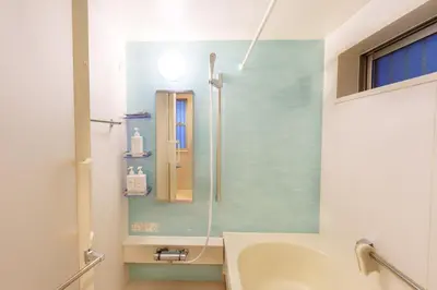 a bathroom with a sink and a bath tub at \u5922\u306e\u5bbf \u7a42\u7a7a 123t in Tokyo