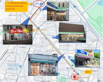 a map of a city with different stores at 八広301 Nearby Tokyo Skytree & Asakusa in Tokyo