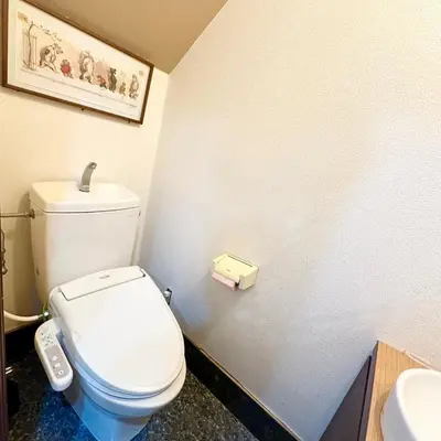 a bathroom with a white toilet and a sink at ookubo hills Room for 1 located in Shinjuku area in Tokyo