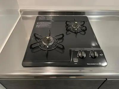 a stove top with two burners on top of it at ksf\u4e0a\u6c60\u888b3\u4e01\u76ee302 in Tokyo