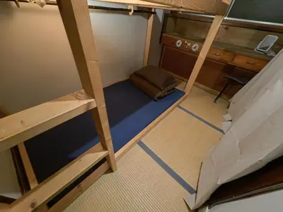 an overhead view of a bunk bed in a room at Edo Tokyo Sharehouse Long Stay Only, One month plus in Tokyo