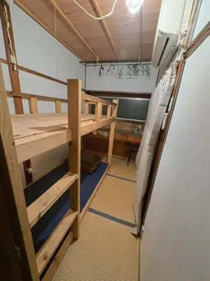 a room with a bunk bed and a desk at Edo Tokyo Sharehouse Long Stay Only, One month plus in Tokyo