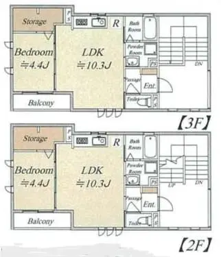 a floor plan of aominium building at Monzennakacho Royal Residence in Tokyo