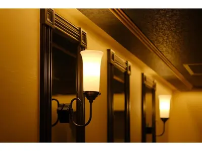 a light on a wall next to a window at FourStoriesHotelMaihama Tokyo Bay - Vacation STAY 73113v in Tokyo