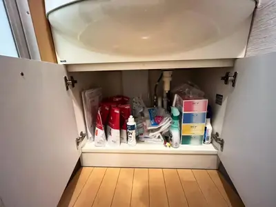 a cupboard with medicines and other items in it at Amika First 101 AF11 in Tokyo