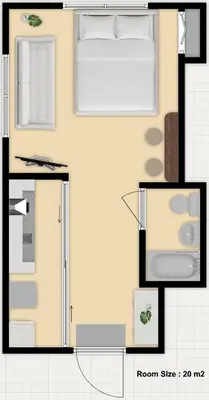 a floor plan of a small apartment with a room at NEW! Shibuya Square Prime Unit, Heart of Tokyo! in Tokyo