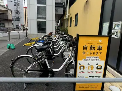 a row of bikes parked next to a building at Subway 2min Skytree#6min Asakusa in Tokyo