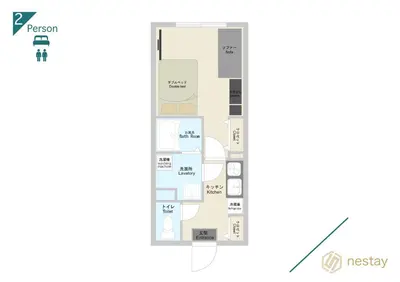 a floor plan of the room of the apartment at nestay apartment tokyo komagome in Tokyo