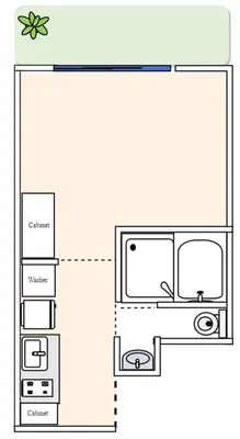 a floor plan of a kitchen with a refrigerator at Triphome Shinjuku East in Tokyo