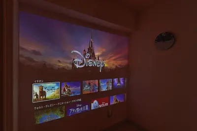 a flat screen tv on a wall in a room at V Close to Kikukawa sta 14 min to Akihabara in Tokyo