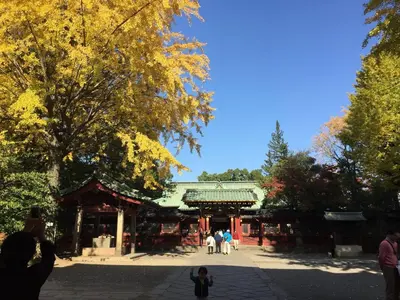 a person taking a picture of a building in a park at Maison Okuasakusa in Tokyo