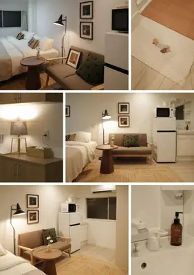a collage of photos of a hotel room at R-Takinogawa, Kita City-KI0320 in Tokyo