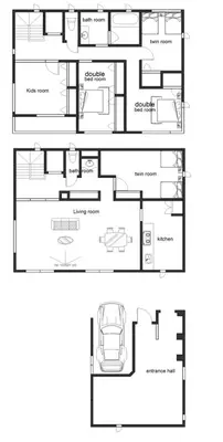 a floor plan of a house at Tokyo Koiwa European Luxury Mansion 4 Bedrooms2 ToiletsEV HanedaNarita Direct Max 8 Guests in Tokyo