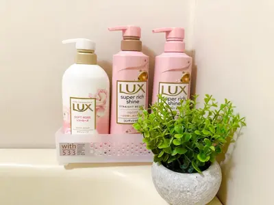 a shelf with four bottles of soap and a plant at d402\u6d89\u8c37\u533a\u57df \u4e58\u7535\u8f664\u5206\u949f\u5230\u8fbe\u65b0\u5bbf \u5df4\u58eb\u76f4\u8fbe\u6d89\u8c37\u6b65\u884c\u5230\u897f\u65b0\u5bbf\u4e94\u4e01\u76ee8\u5206\u949f max6 in Tokyo