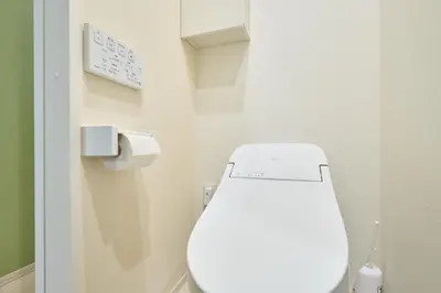a bathroom with a white toilet in a room at K2 4min from sta 7min to shinjuku sta quiet area in Tokyo
