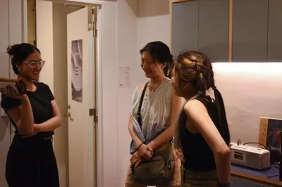 a group of three women standing in a room at MIDORIso Nihonbashi in Tokyo