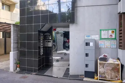 a entrance to a building with a vending machine at 3A SHIBUYA Cozy Bright Apartment, 28sqm, free wifi, MAX 5PP in Tokyo