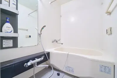 a bathroom with a sink and a mirror at 3A SHIBUYA Cozy Bright Apartment, 28sqm, free wifi, MAX 5PP in Tokyo