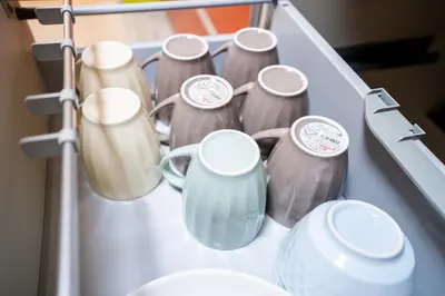 a group of vases sitting in a drawer at 2 bedrooms and 1 living room on the 1st floor, 40sqm house, 10 min walk to Oji 2 min walk to Kajiyara Toden Arakawa Line in Wada