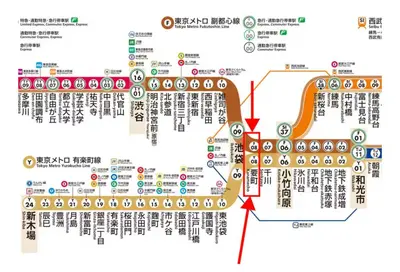 a map of china with arrows pointing to different cities at \u65c5\u5c4b \u8981\u753a\u516c\u5bd3,\u65e0\u7535\u68af in Tokyo