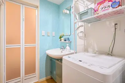 a bathroom with a sink and a toilet in it at 3B SHIBUYA Cozy Bright Apartment, 28sqm, free wifi, MAX 5PP in Tokyo