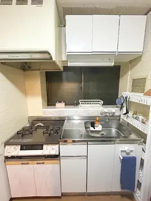 a kitchen with a sink and a stove at Unique house mixed Japanese and European old style in Tokyo