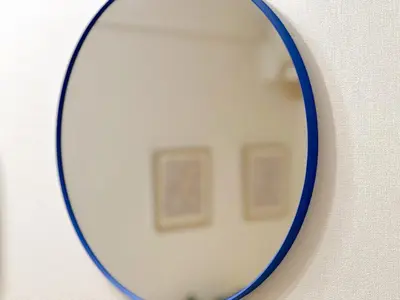 a mirror with a reflection of a house in it at Stylish ROCO house Omori8min in Tokyo
