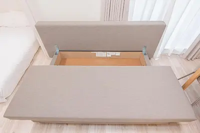 two cardboard boxes on the floor in a room at 67 Apartment Ueno in Tokyo