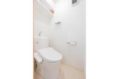 a bathroom with a white toilet in a room at \u30bf\u30b9\u30ad\u30b9\u30de\u30fc\u30c8\u6c60\u888b\u4e00\u53f7\u9928Tasuki Smart Ikebukuro1 in Tokyo