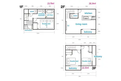 a floor plan of a house at Sumida A Cozy Entire House Sleeps 8 Near Station Tokyo Skytree Asakusa in Tokyo
